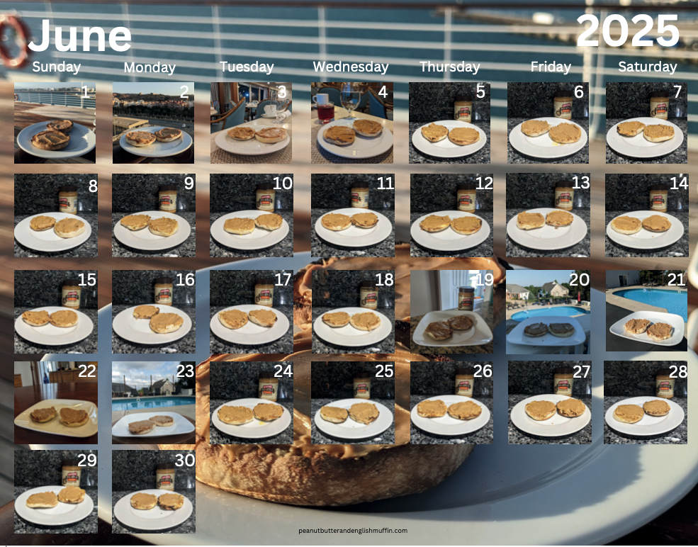 Peanut Butter and English Muffin Wall Calendar 2025